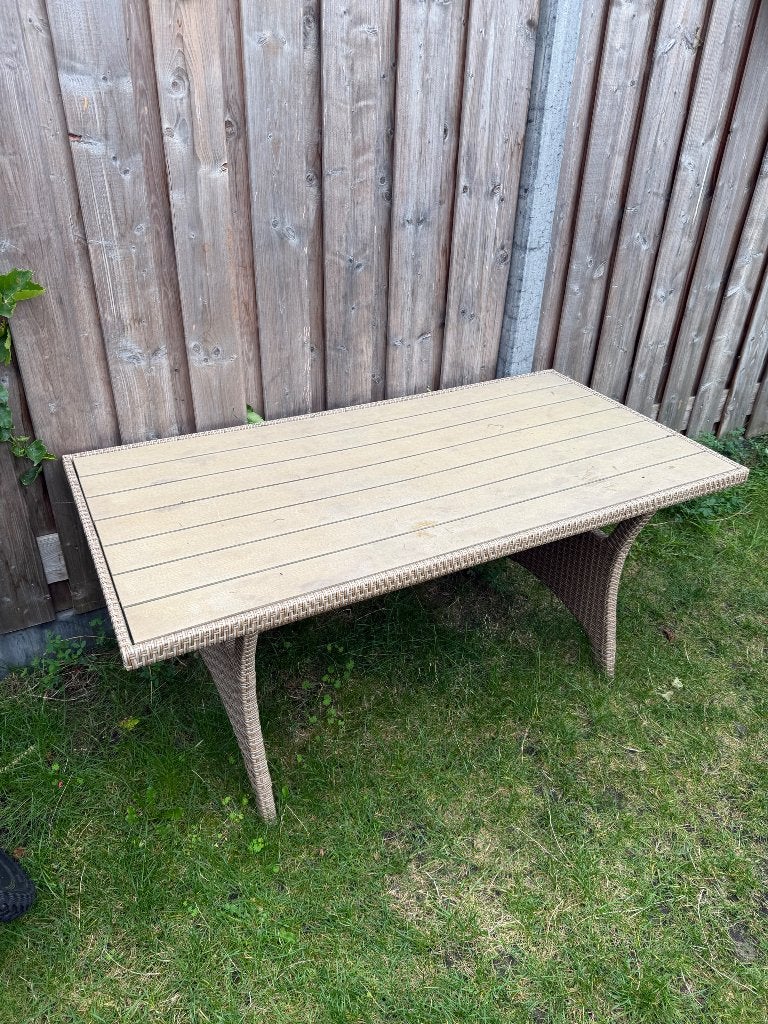 Tuintafel jysk ulluhuse Polyrattan (polyethylene) nep hout, Ophalen, Gebruikt, Rechthoekig, Overige materialen