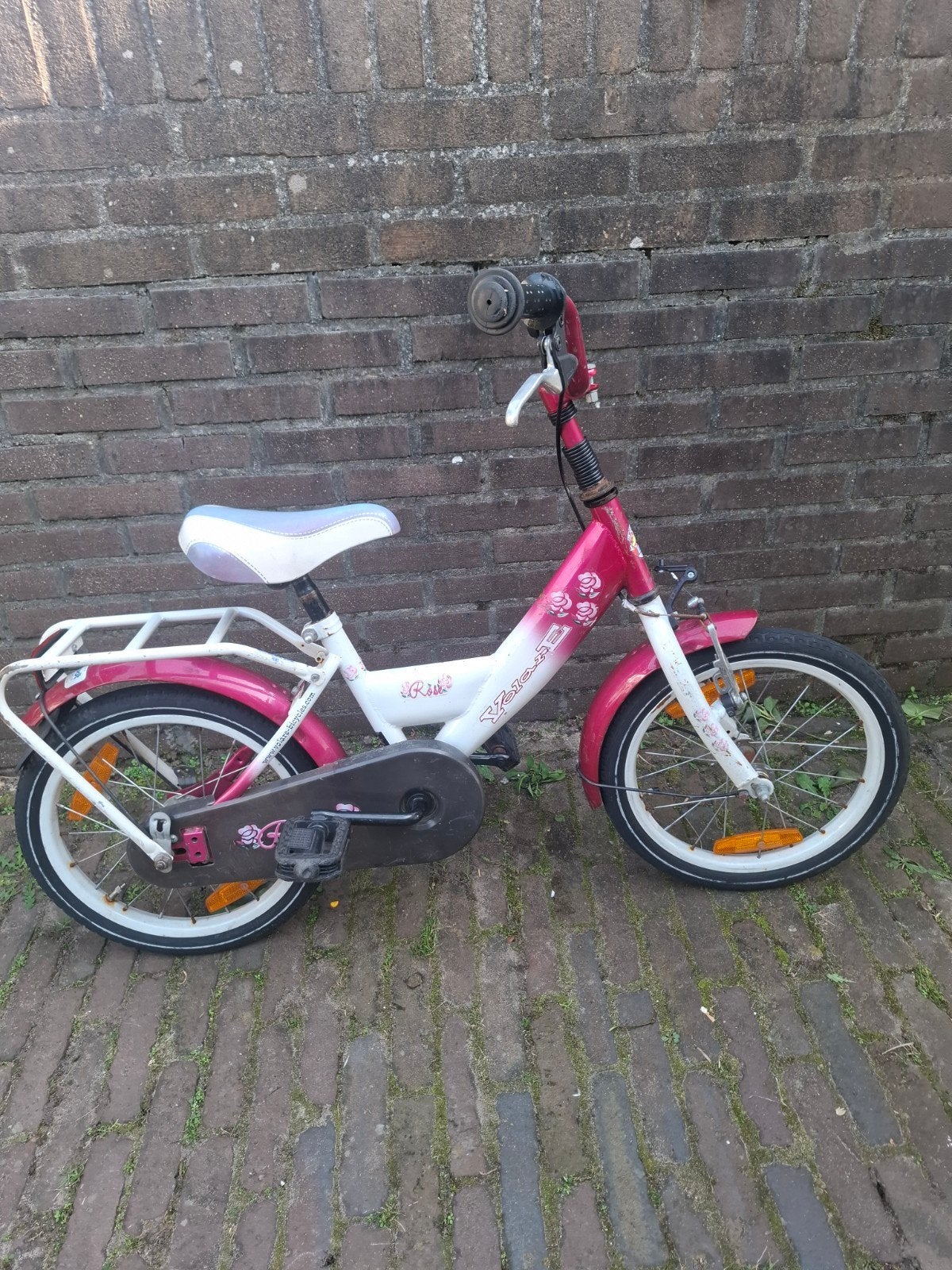 Kinderfiets roze - opknapper 16 inch, Fietsen en Brommers, Ophalen, Terugtraprem, Volare, 16 tot 20 inch