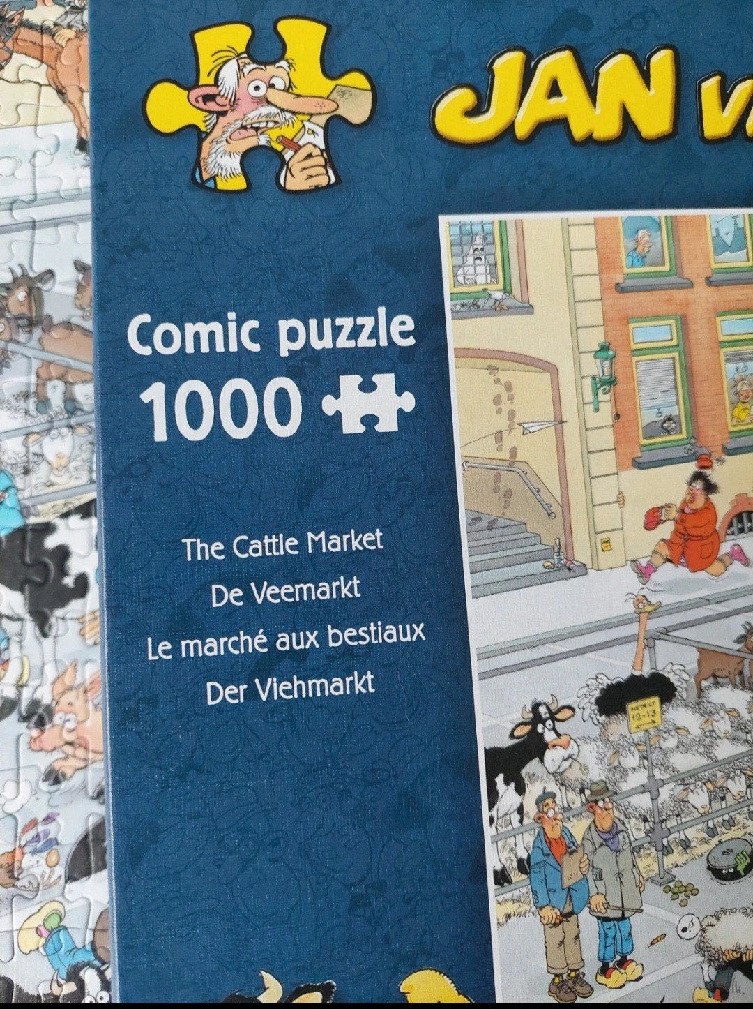 Jan van Haasteren De Veemarkt 1000st, Hobby en Vrije tijd, Ophalen of Verzenden, 500 t/m 1500 stukjes, Zo goed als nieuw, Legpuzzel