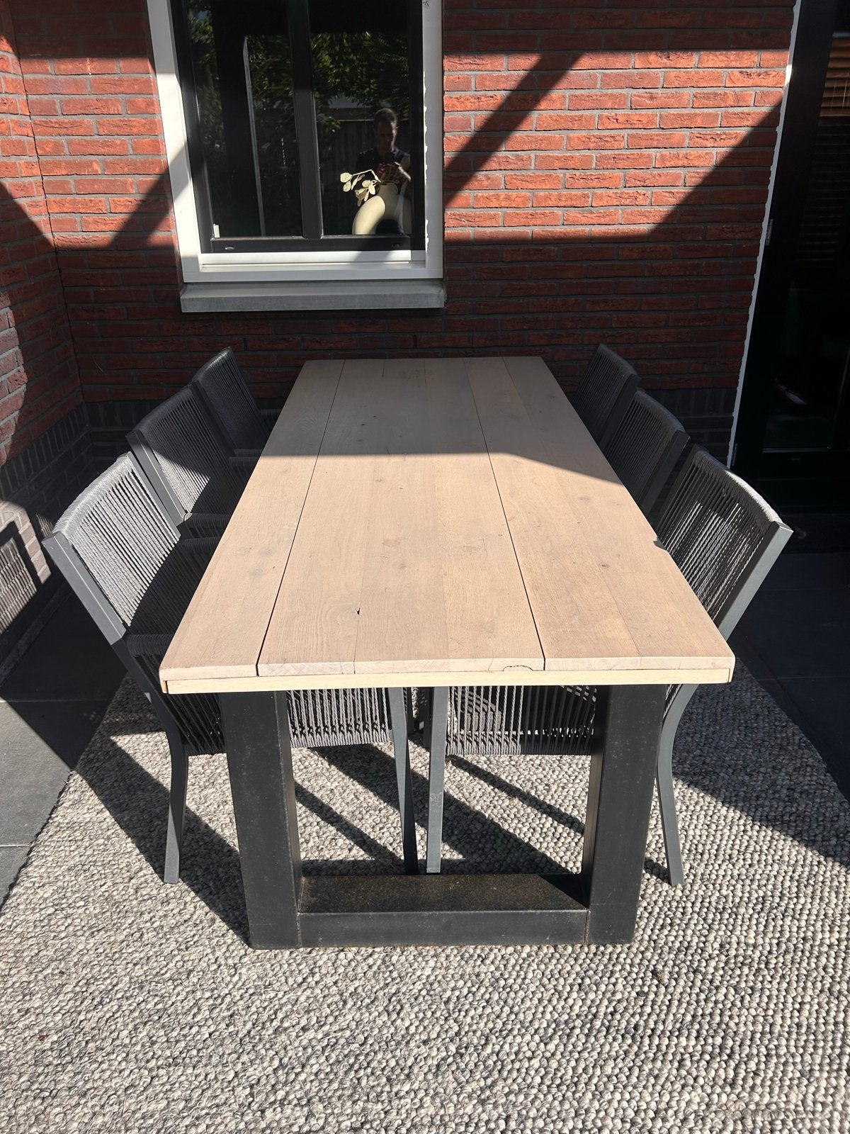 Manifesto Furniture 6 stoelen en eikenhouten tafel, Ophalen, Gebruikt, Eettafel, 6 zitplaatsen