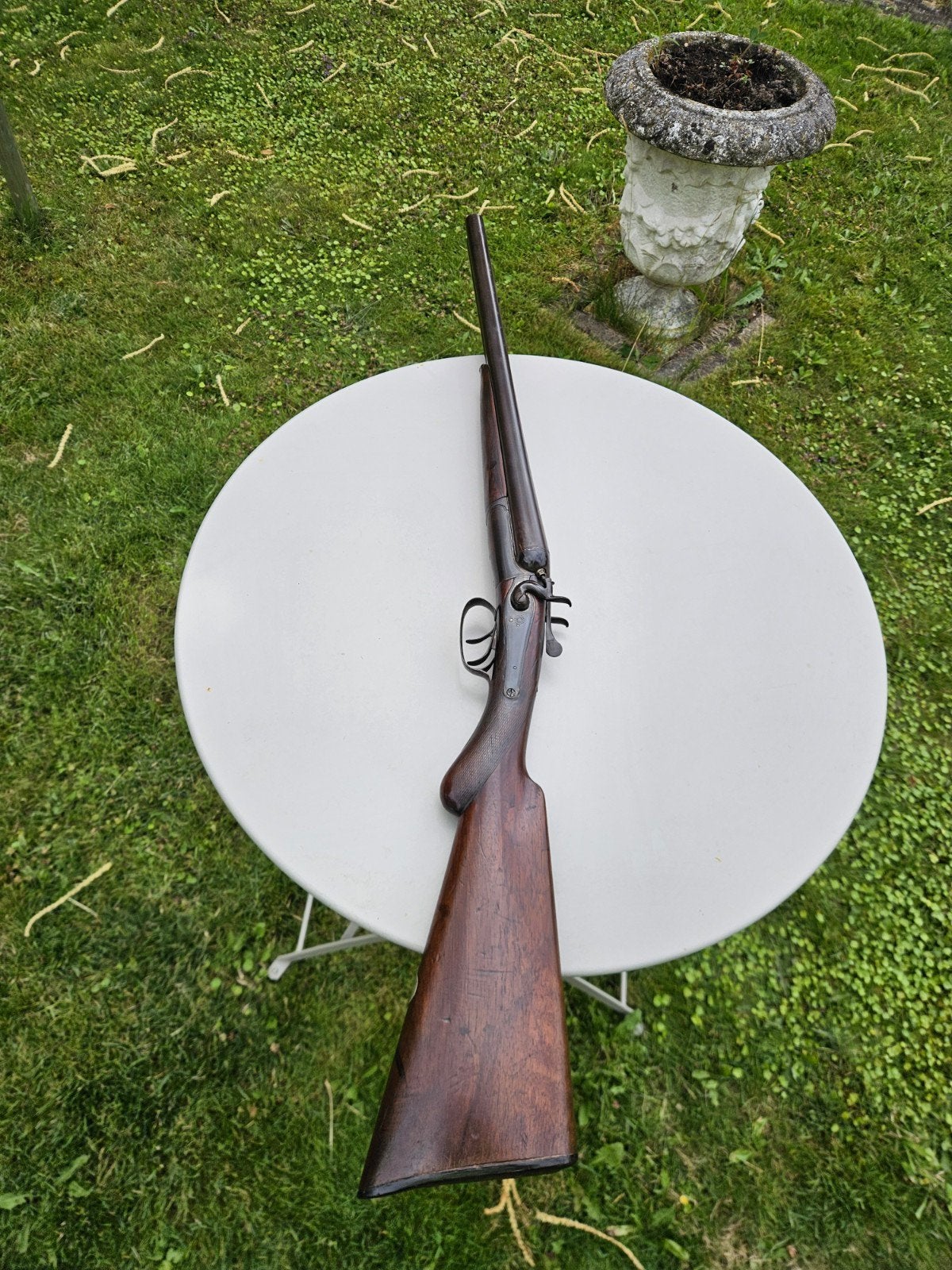 Antiek brits caliber 12 coachgun jachtgeweer, Antiek en Kunst, Antiek | Overige Antiek, Ophalen of Verzenden