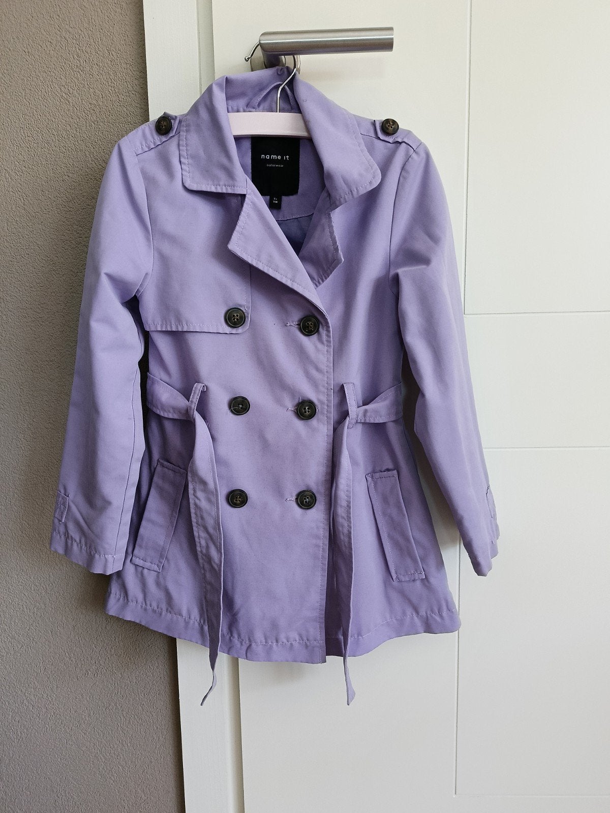 Name It paarse trenchcoat zomerjas meisje maat 116, Ophalen of Verzenden, Gebruikt, Name It, Meisje