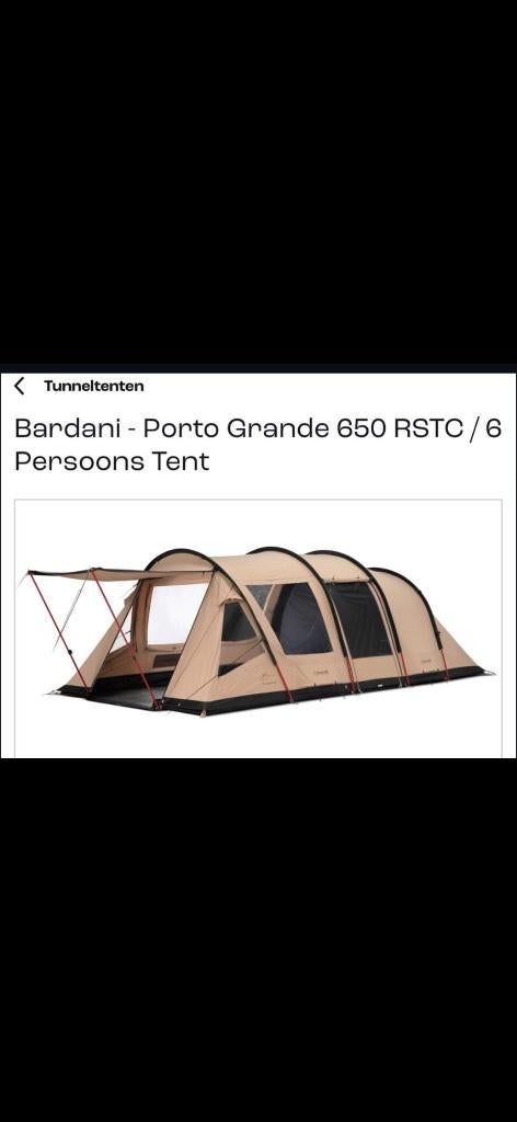 Bardani tunneltent 6 persoons tent, Caravans en Kamperen, Ophalen, Zo goed als nieuw, Tot en met 6