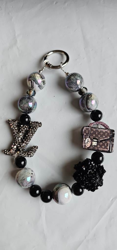 Zwarte designer phonechain ,keychain, Verzamelen, Sleutelhangers, Ophalen of Verzenden, Nieuw