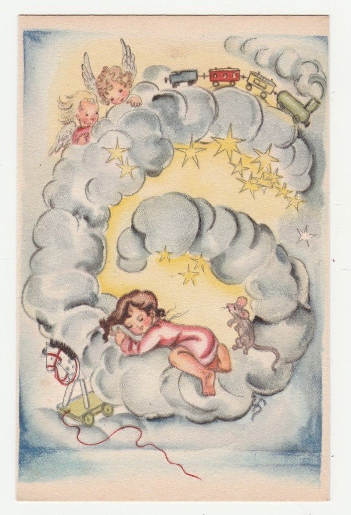 6e Verjaardag.  Frans Pessers.  Ned. Illustratoren. Kinderen, Verzenden, 1940 tot 1960, Ongelopen, Overige thema's
