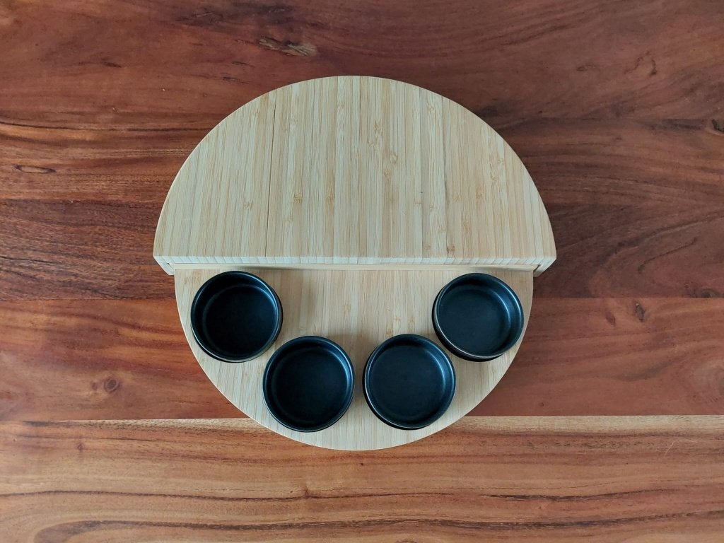TK Serveerplank met schaaltjes van Gusta, Ophalen, Nieuw, Rond, Hout