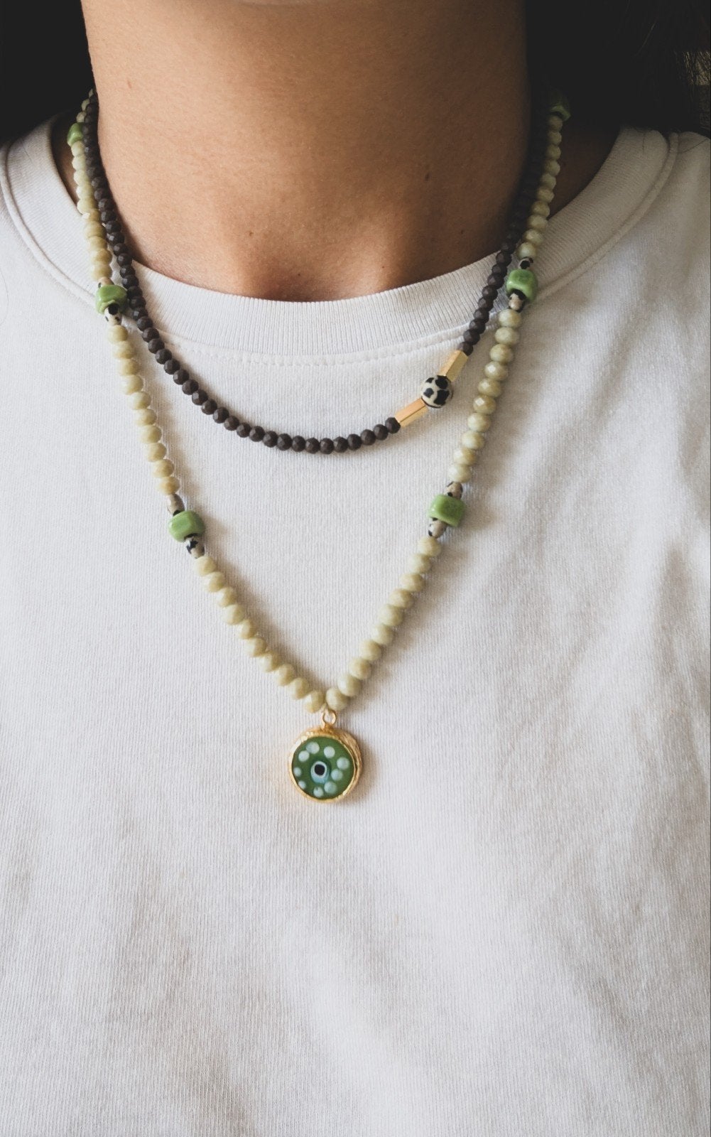 Handmade Eye-catching Natural Stone Necklace, Nieuw, Ophalen of Verzenden, Groen, Overige materialen