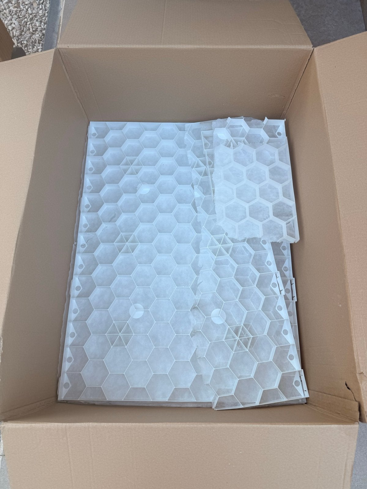 PlusGarden grindmatten 120x80x3 cm wit (nieuw/gesneden), Tuin en Terras, Ophalen, Zo goed als nieuw, Wit, Grind