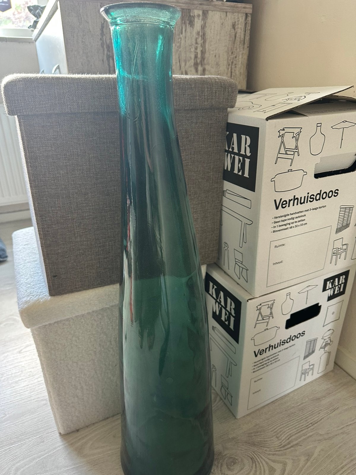 Hoge blauwe vaas, Ophalen, Zo goed als nieuw