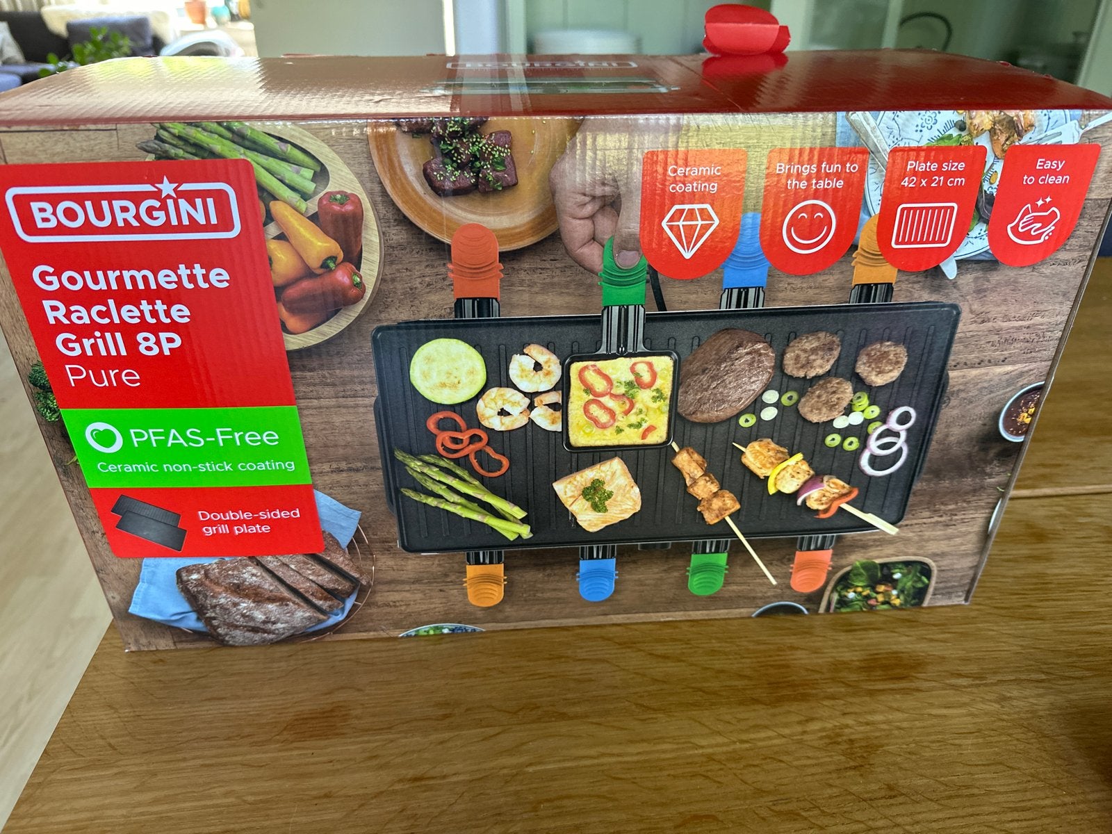 Bourgini Gourmette Raclette Grill 8P Pure - PFAS-vrij, Ophalen, Nieuw