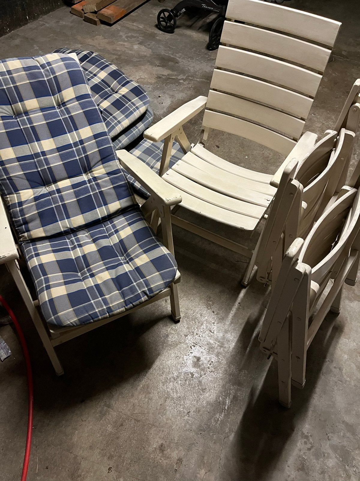 4x houten Herlag tuinstoelen inklapbaar en verstelbaar, Tuin en Terras, Tuinstoelen, Ophalen, Gebruikt, Hout, Inklapbaar