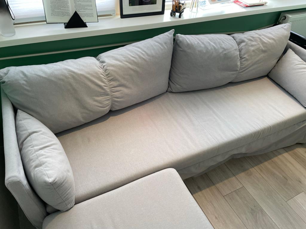 Comfortabele slaapbank met chaise longue, Huis en Inrichting, Banken | Sofa's en Chaises Longues, Ophalen, Gebruikt, 100 tot 125 cm