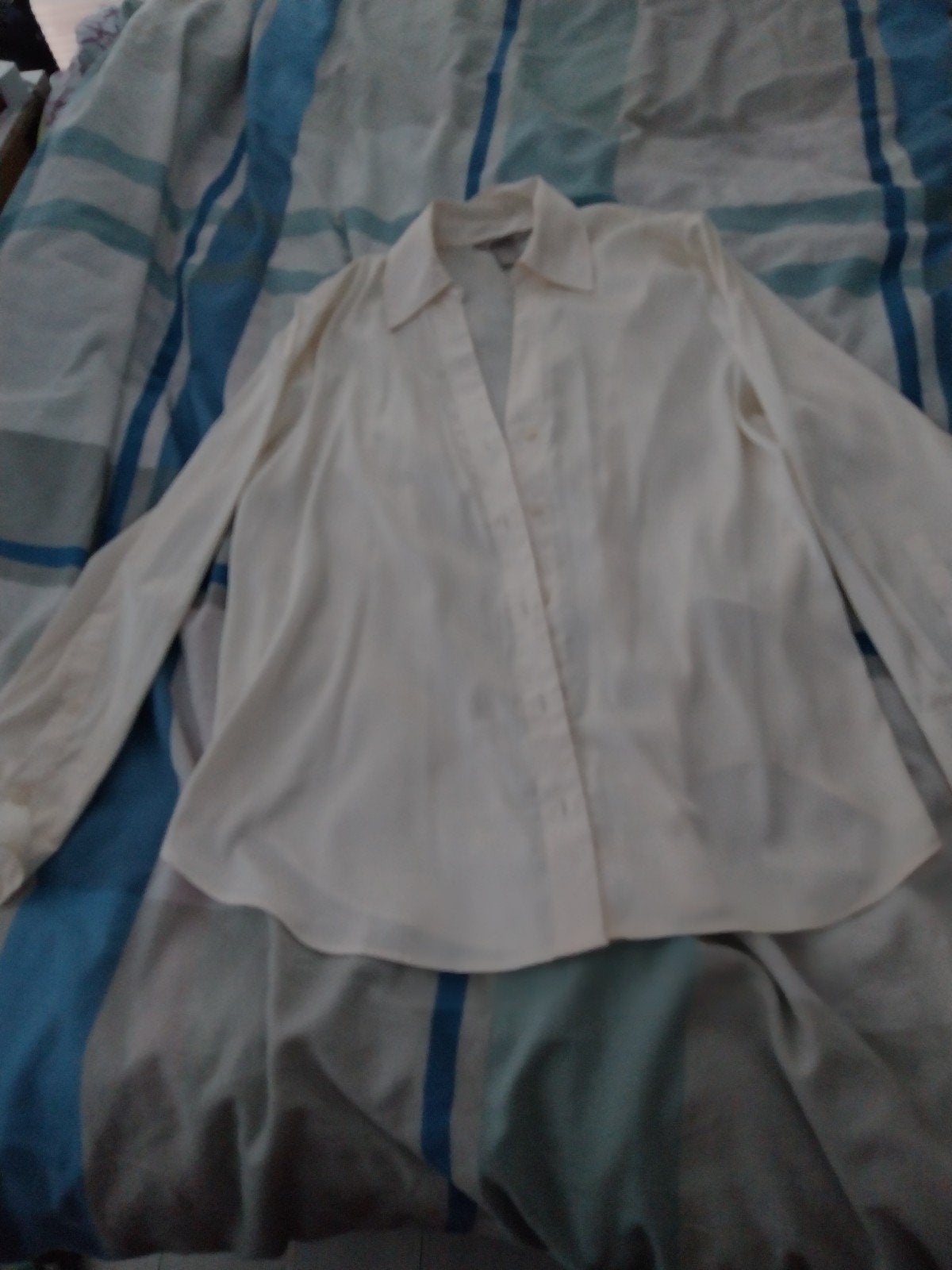 H&M Elegante witte blouse met lange mouwen, Wit, Maat 42/44 (L), Ophalen of Verzenden, Onbekend