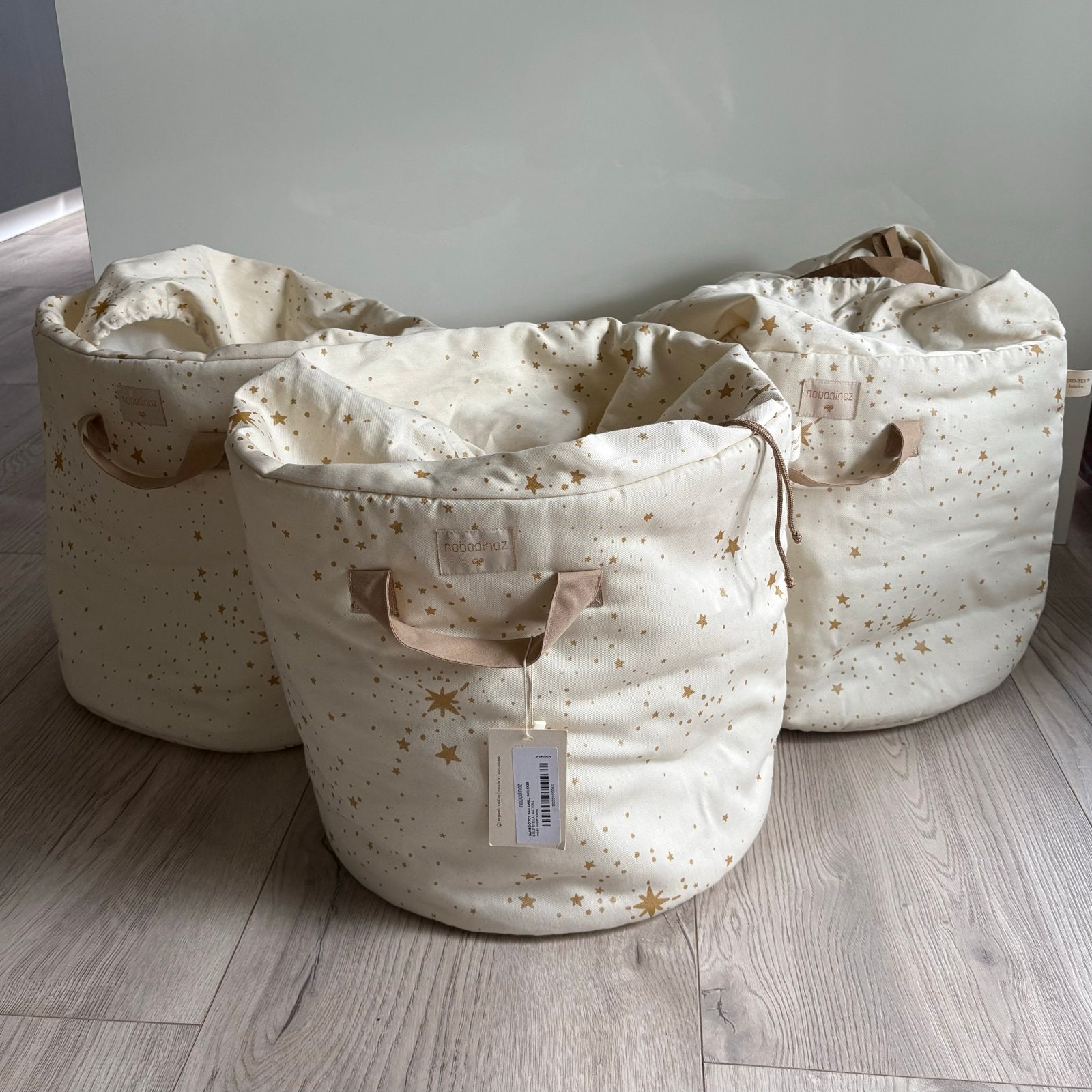 Nobodinoz Speelgoedzak Gold Stella/Natural (50x35x35) - 1/3, Kinderen en Baby's, Ophalen of Verzenden, Zo goed als nieuw, Jongen of Meisje