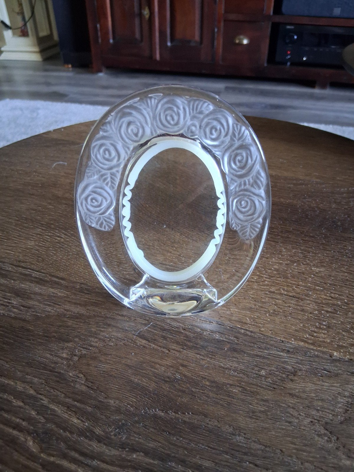 Vintage glazen fotolijst met matglazen rozen Art Deco stijl, Antiek en Kunst, Ophalen of Verzenden