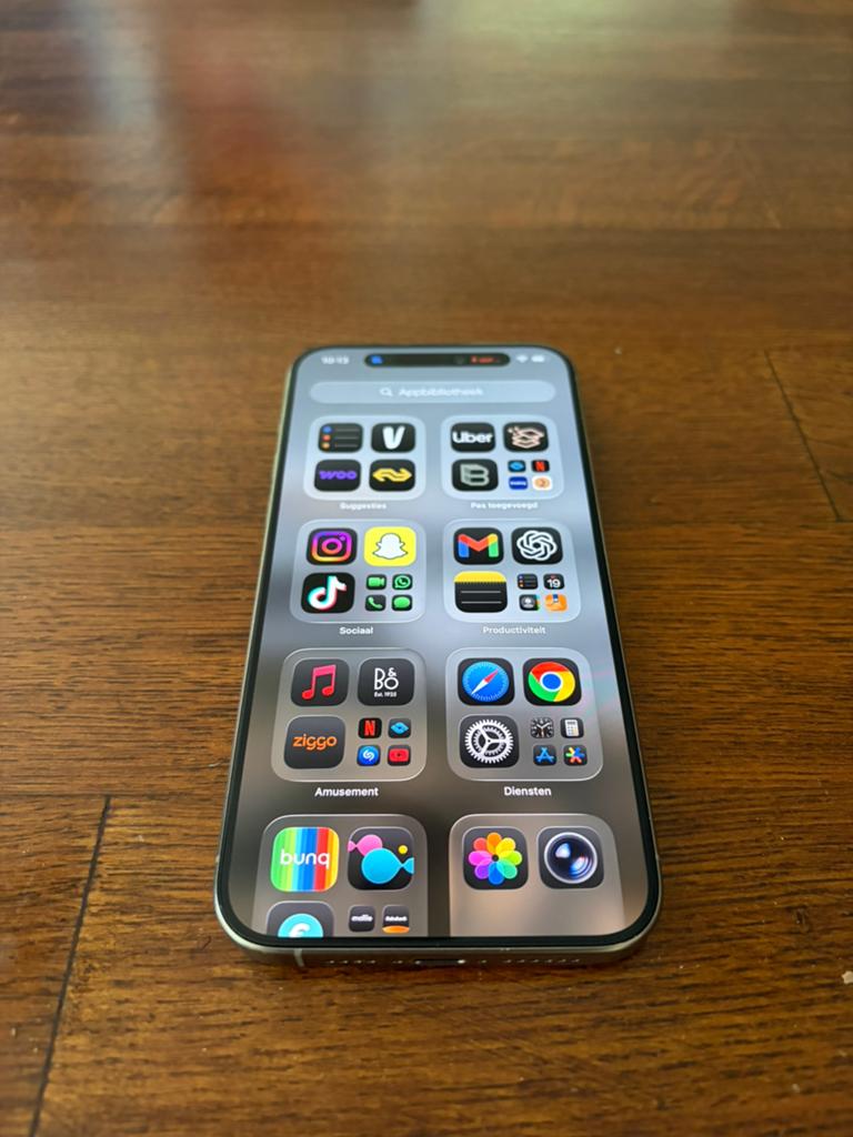 iPhone 15 Pro Max 256GB Simlockvrij – Natural Titanium, Telecommunicatie, Mobiele telefoons | Apple iPhone, 256 GB, Gebruikt, 89 %