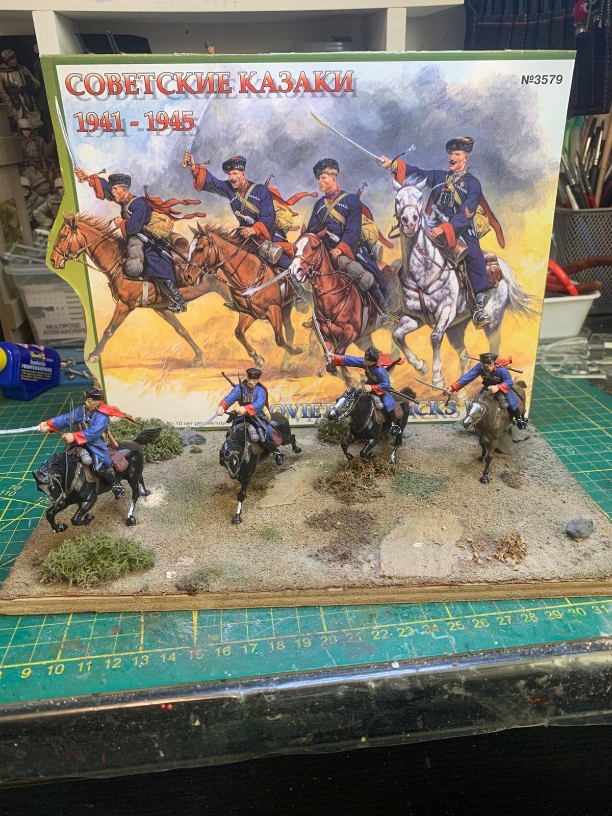 Rassian paard rijders 1941-1945 schaal 1:35 diorama, Hobby en Vrije tijd, Ophalen of Verzenden, Gebruikt, 1:35 tot 1:50, Diorama