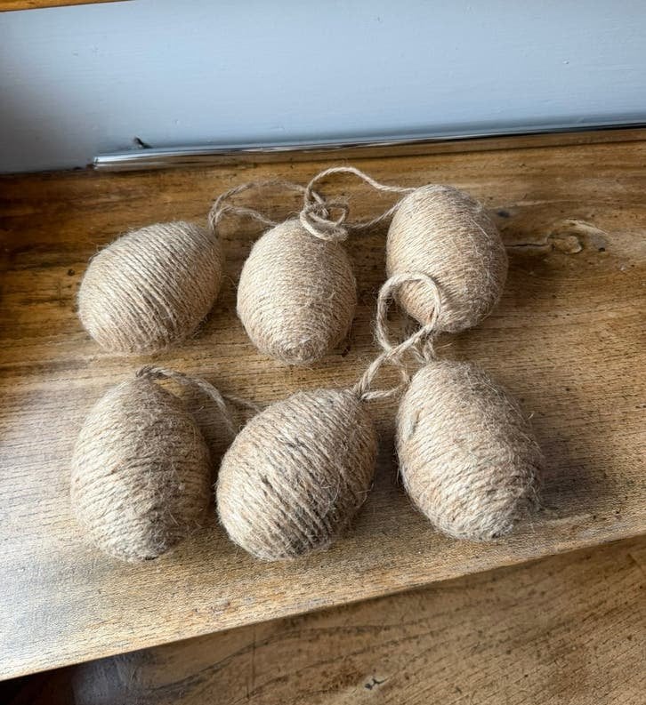 6x Eieren hangers jute, Diversen, Ophalen of Verzenden, Zo goed als nieuw