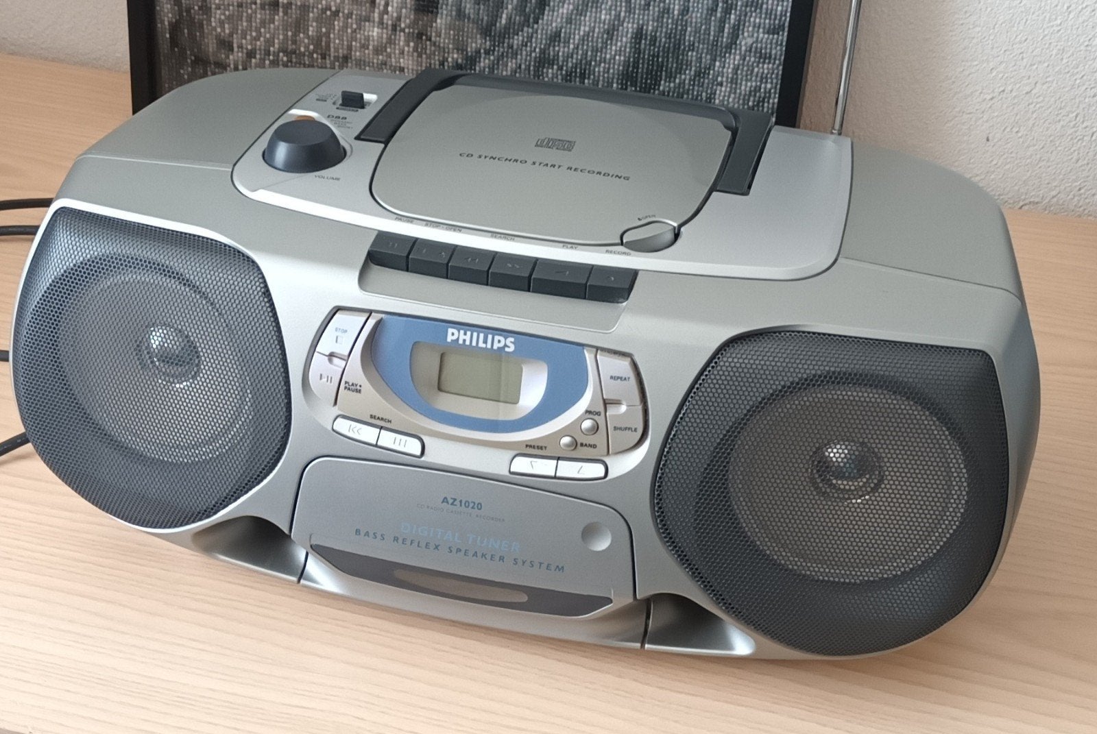 Philips AZ1020 CD Radio Cassette Speler - Zilver, Ophalen, Gebruikt, Radio, Met cd-speler