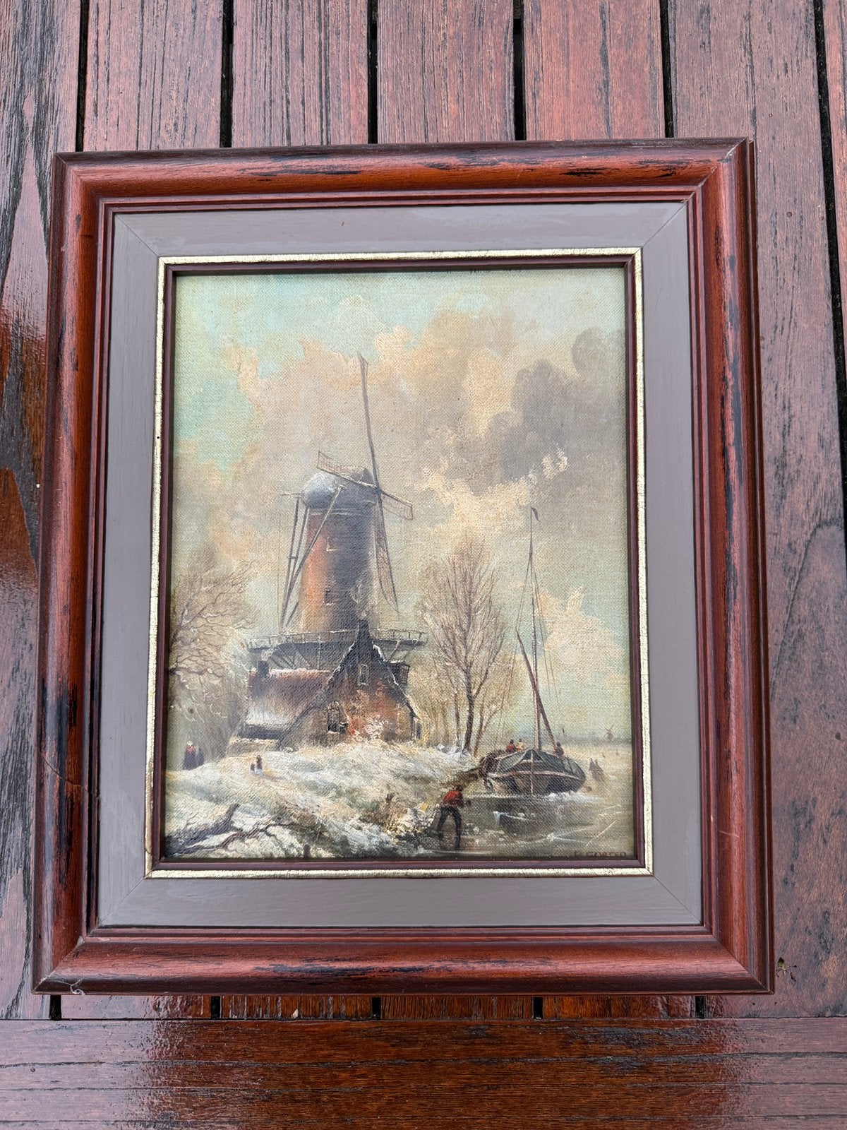 Schilderij olieverf aquarel Hinke Gorter, Antiek en Kunst, Kunst | Schilderijen | Klassiek, Doek, Oud hollands, Ophalen of Verzenden