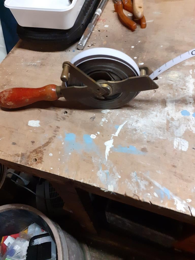 Vintage Rolbandmaat - Meetlint met Houten Handvat, Antiek en Kunst, Ophalen