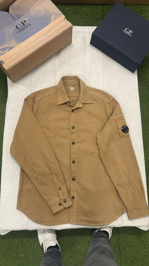 C.P. Company Gabardine Overshirt Jas Camel Blouse, CP Company, ., Beige, Maat 56/58 (XL)