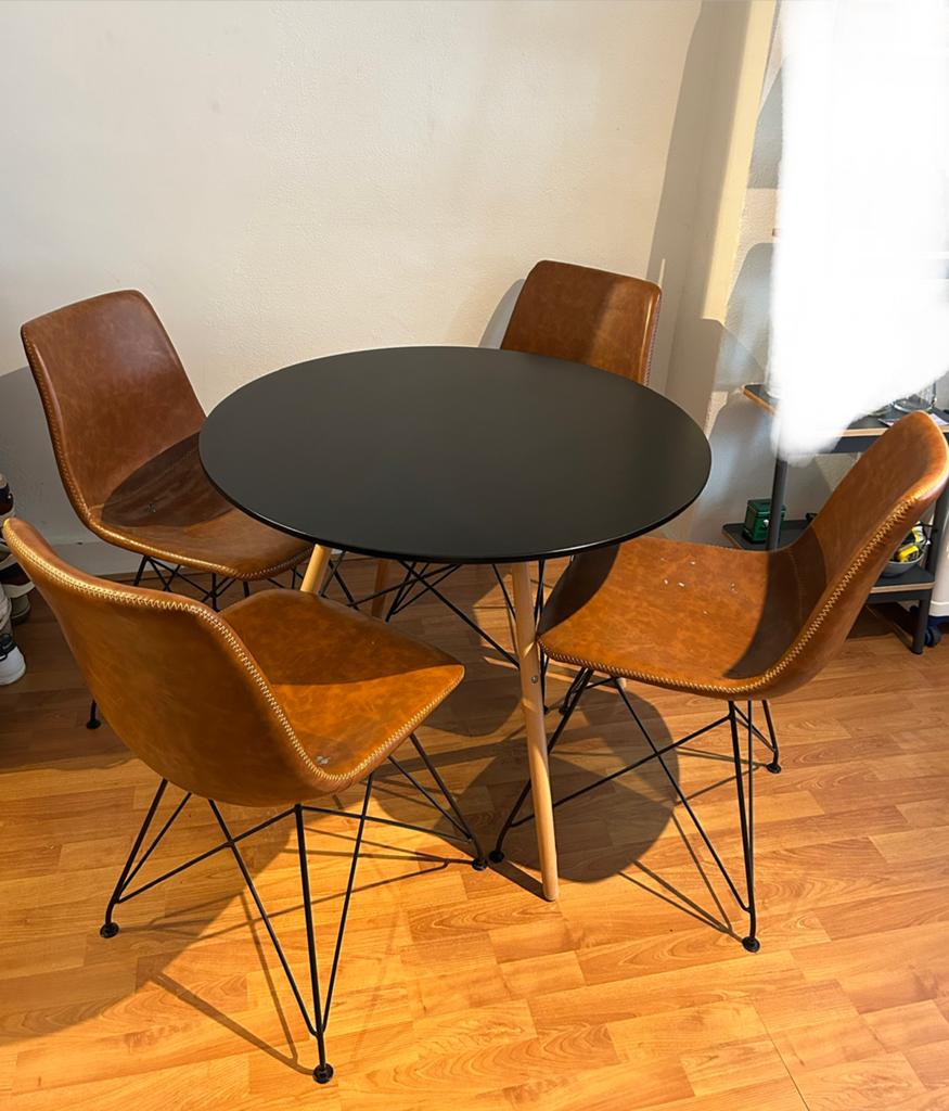 Eettafel + stoelen ophalen Amsterdam centrum, Huis en Inrichting, Tafels | Eettafels, Ophalen, 50 tot 100 cm, Rond, 50 tot 100 cm