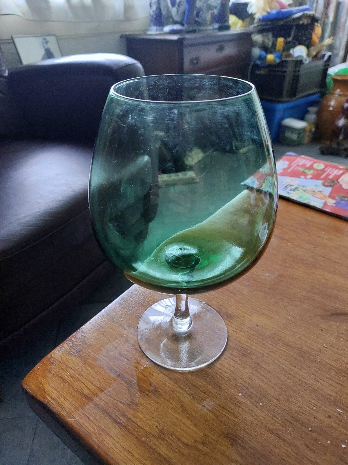 Grote Groene Cognac Glas Vaas op halen, Ophalen