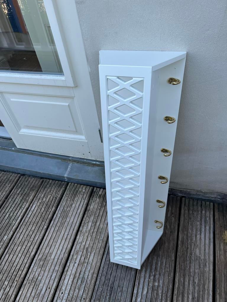 Witte wandkapstok met gouden haken, Huis en Inrichting, Woonaccessoires | Kapstokken, Gebruikt, 100 tot 150 cm, Hout, Ophalen