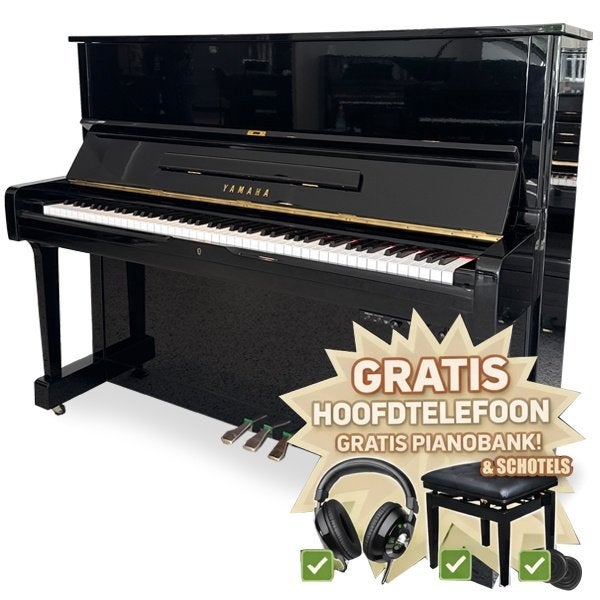 Laatste stuks Yamaha U1 en U3 occ. silent pianos, Gebruikt, Zwart, Ophalen of Verzenden, Piano