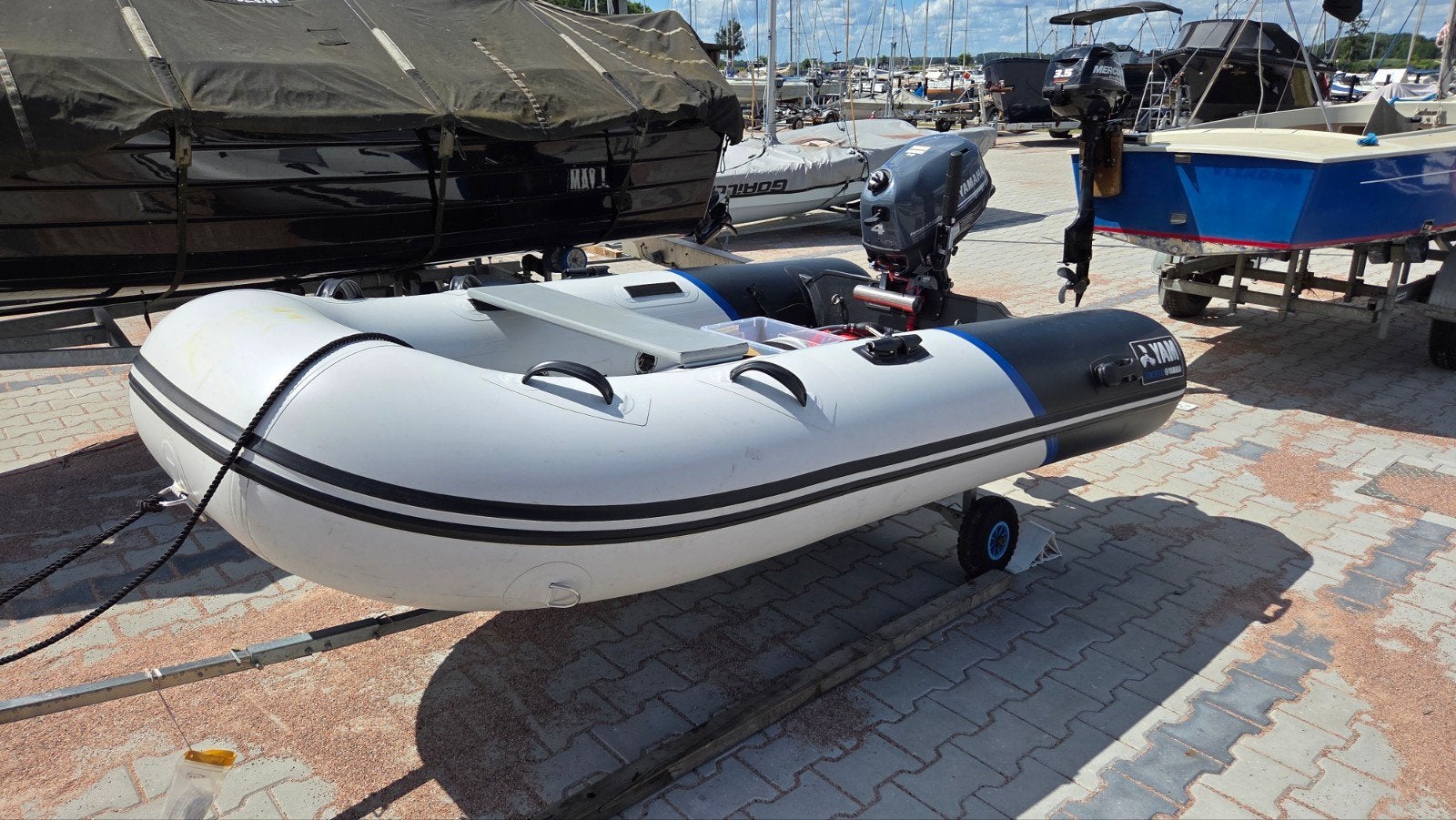 YAM 275S rubberboot met Yamaha 4 PK buitenboordmotor, Ophalen, Aluminium, Inclusief motor, Yam