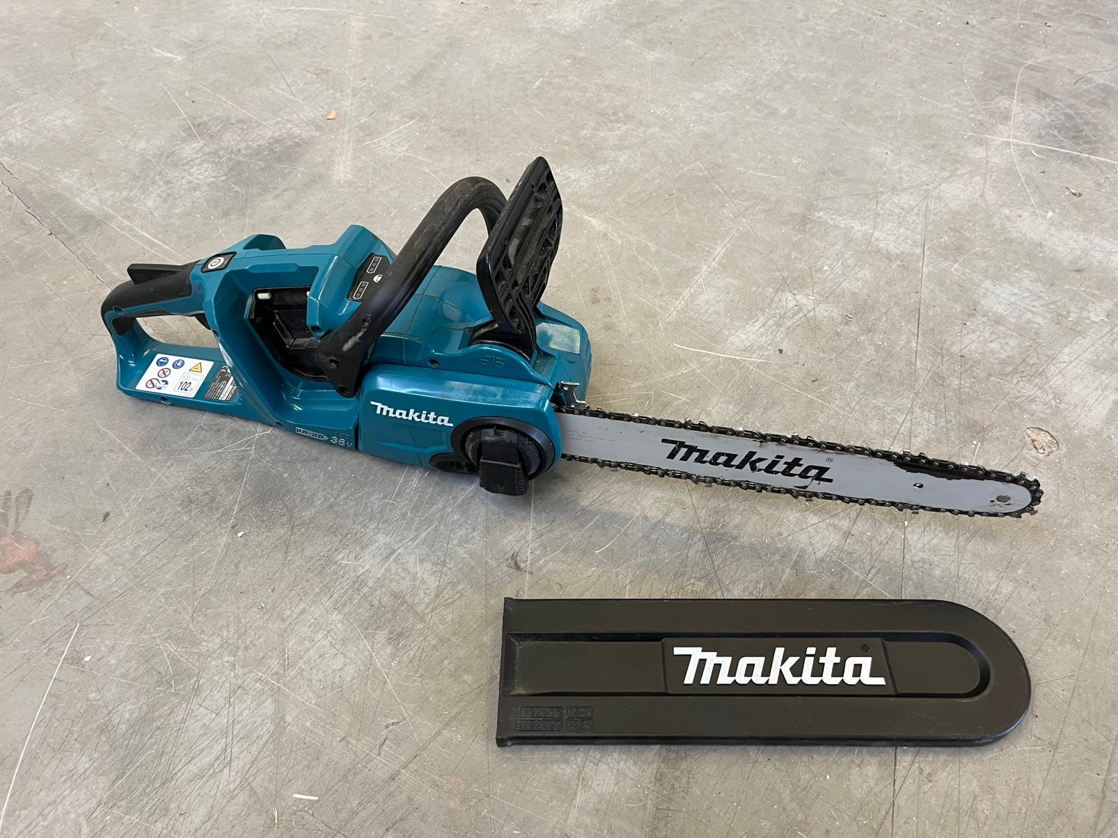 Makita DUC353 accu kettingzaag 2x18v, Gebruikt, ., Makita, Kettingzaag