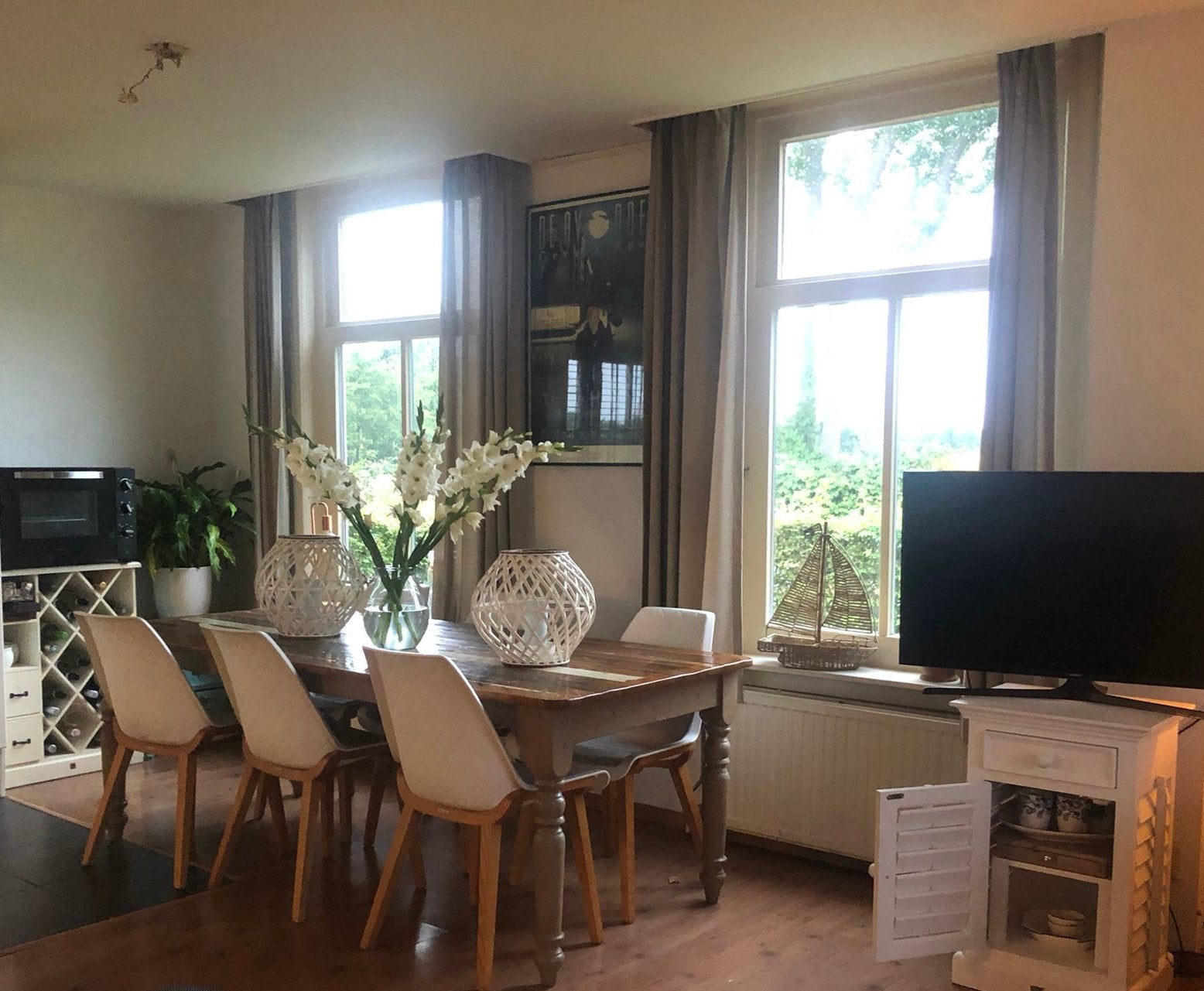 Riviera Maison Amsterdam City Dining Chair 6 stuks, Ophalen, Zo goed als nieuw, Wit, Kunststof