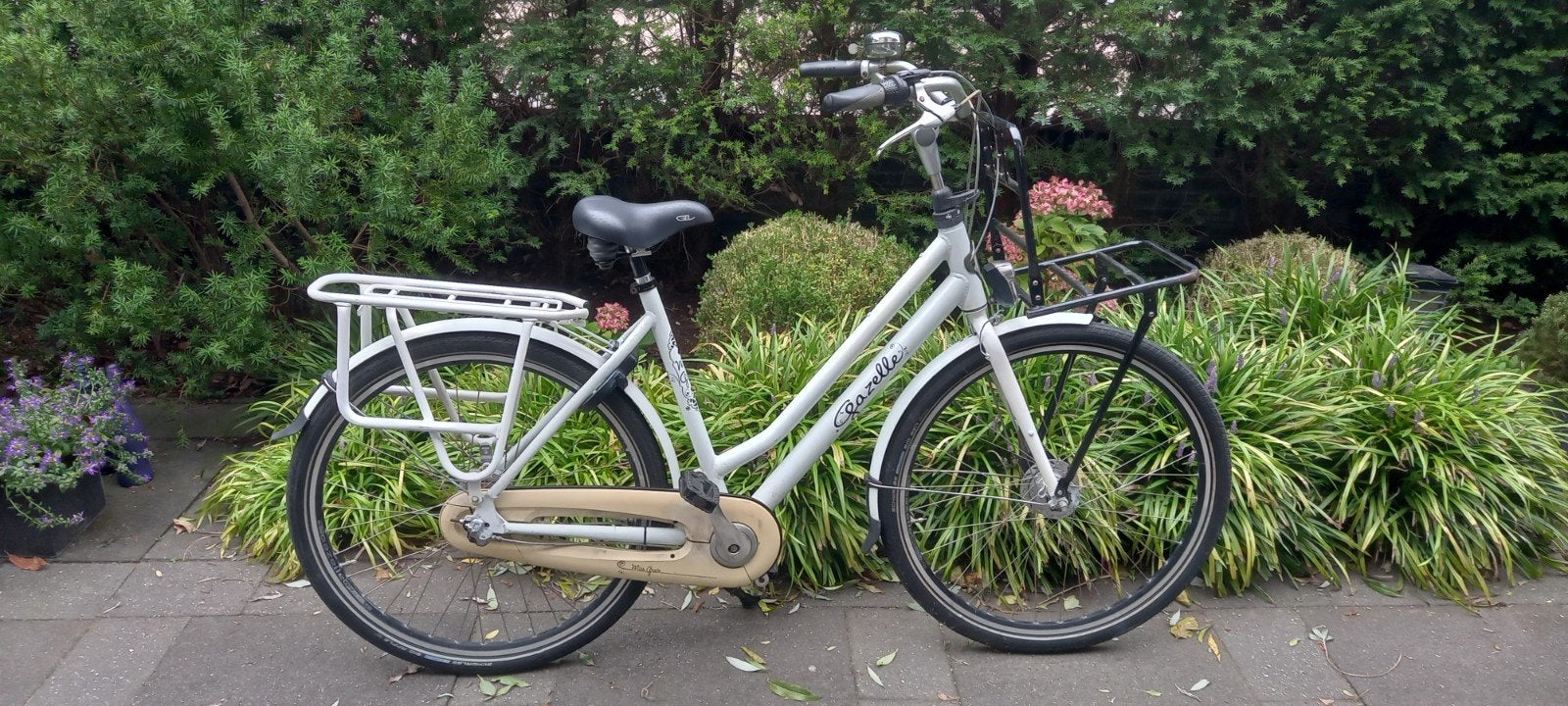Gazelle wiite Transportfiets Voor en achterdrager, Versnellingen, Ophalen of Verzenden, Gazelle, 53 tot 56 cm
