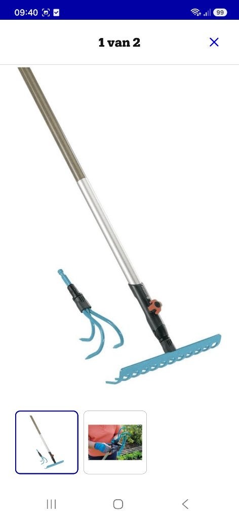 Gardena Combisystem 130  Hark en krabber en steel (nieuw), Ophalen, Nieuw, Hark, Gardena