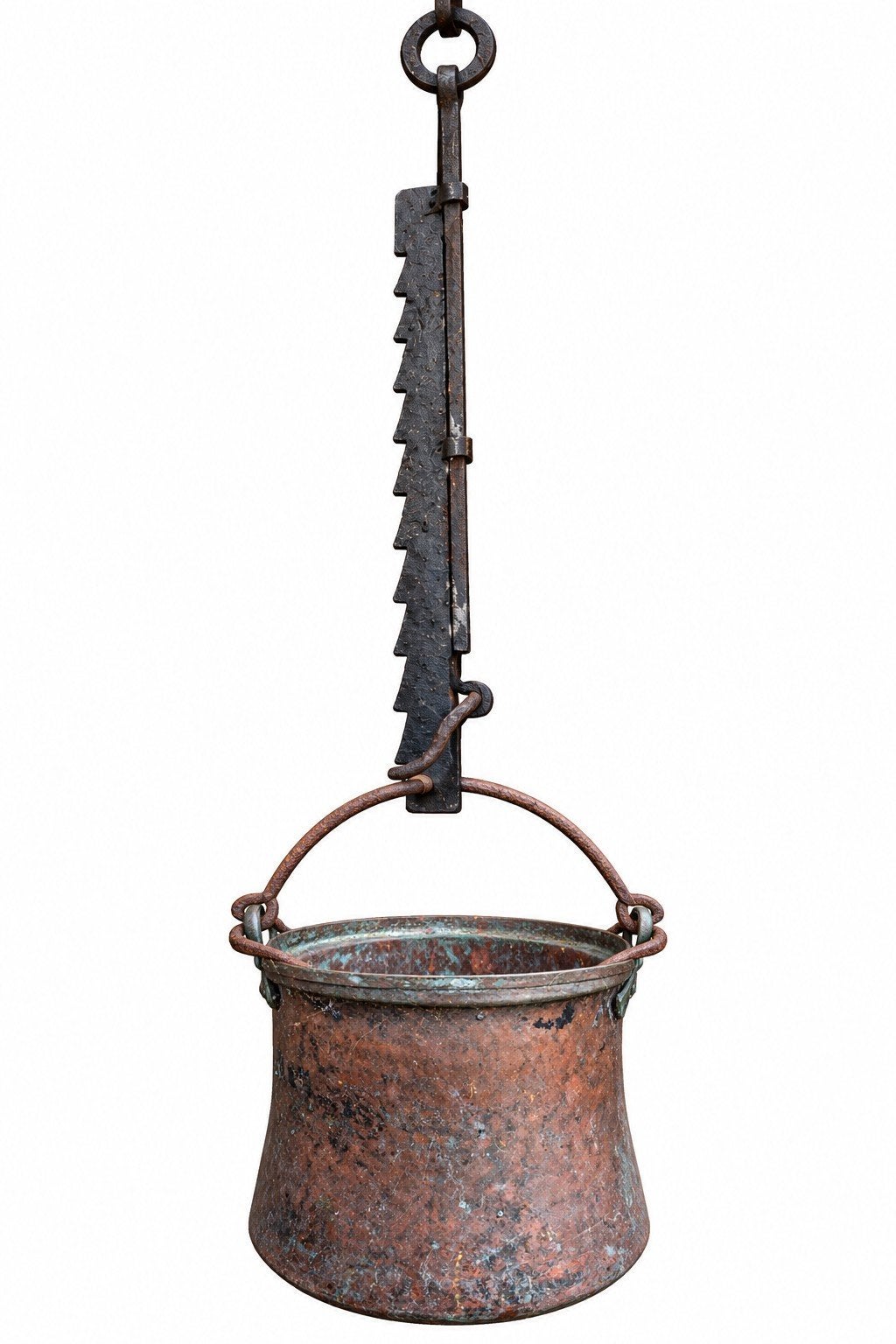 Antieke metalen kookpot – robuust en decoratief, Ophalen of Verzenden