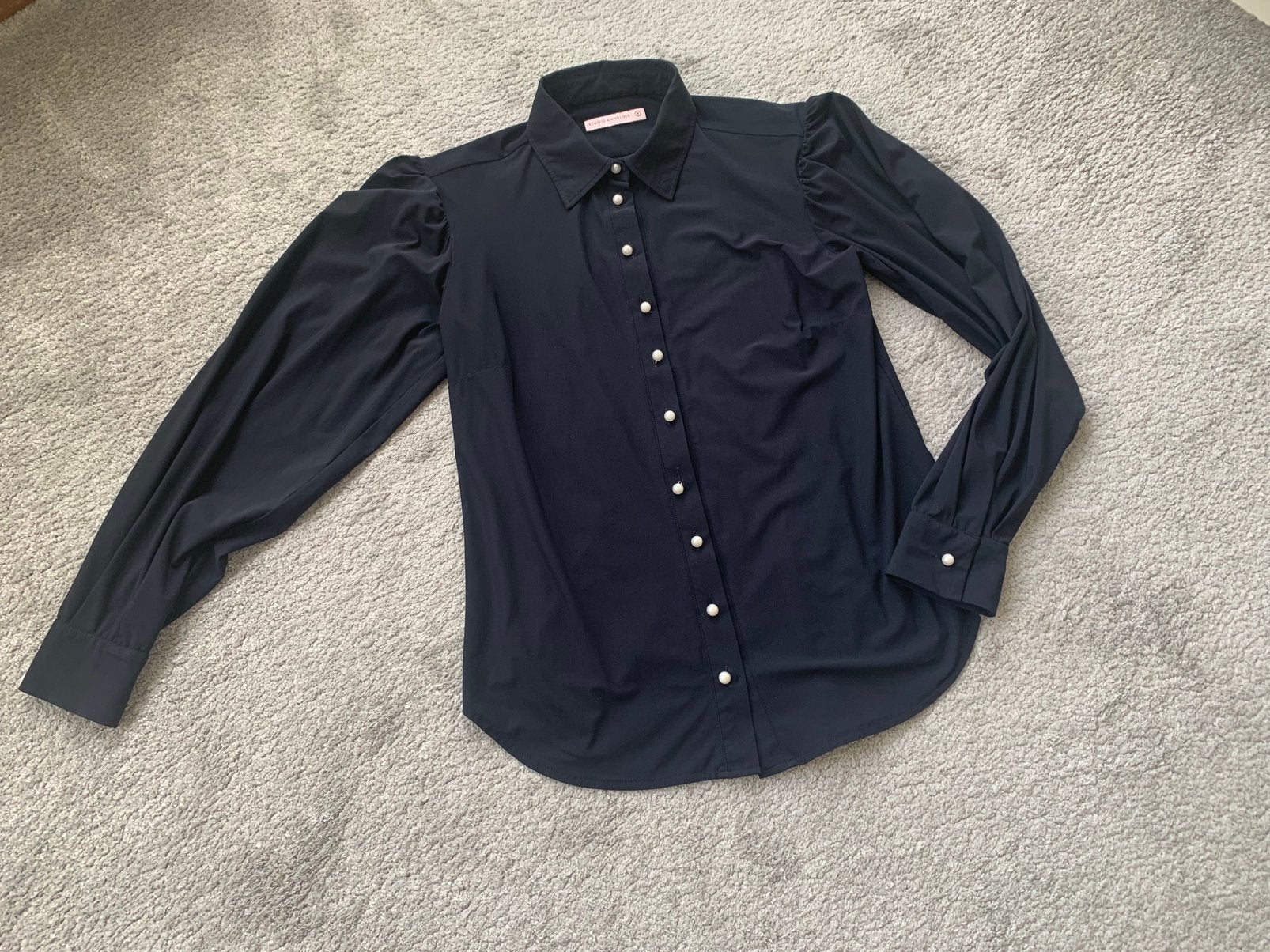 Studio Anneloes blouse travelstof donkerblauw mt M, Ophalen of Verzenden, Zo goed als nieuw, Maat 38/40 (M), Blauw