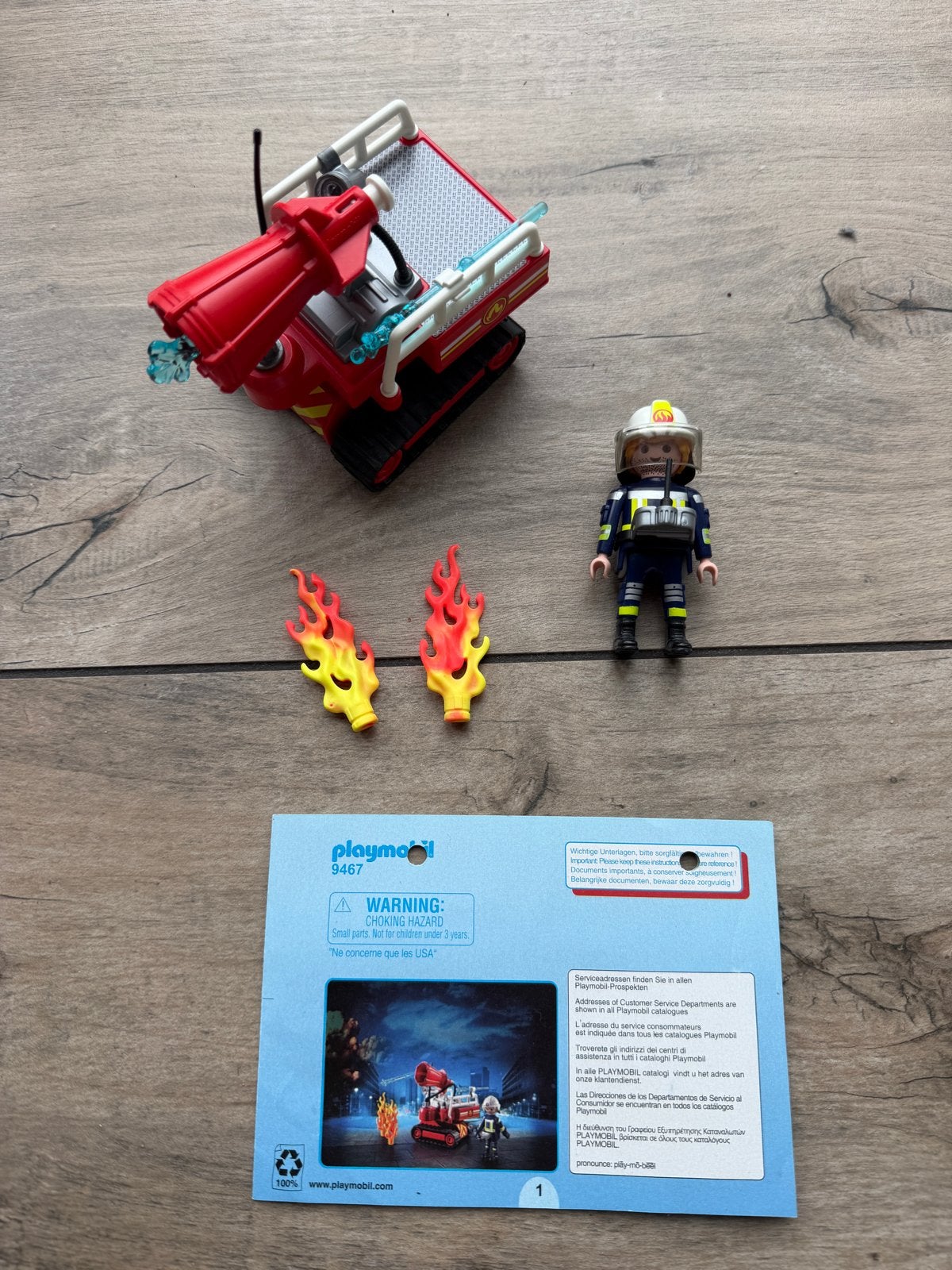 Playmobil 9467 Brandweerman met blusrobot, Kinderen en Baby's, Speelgoed | Playmobil, Complete set, Voertuig, Ophalen of Verzenden