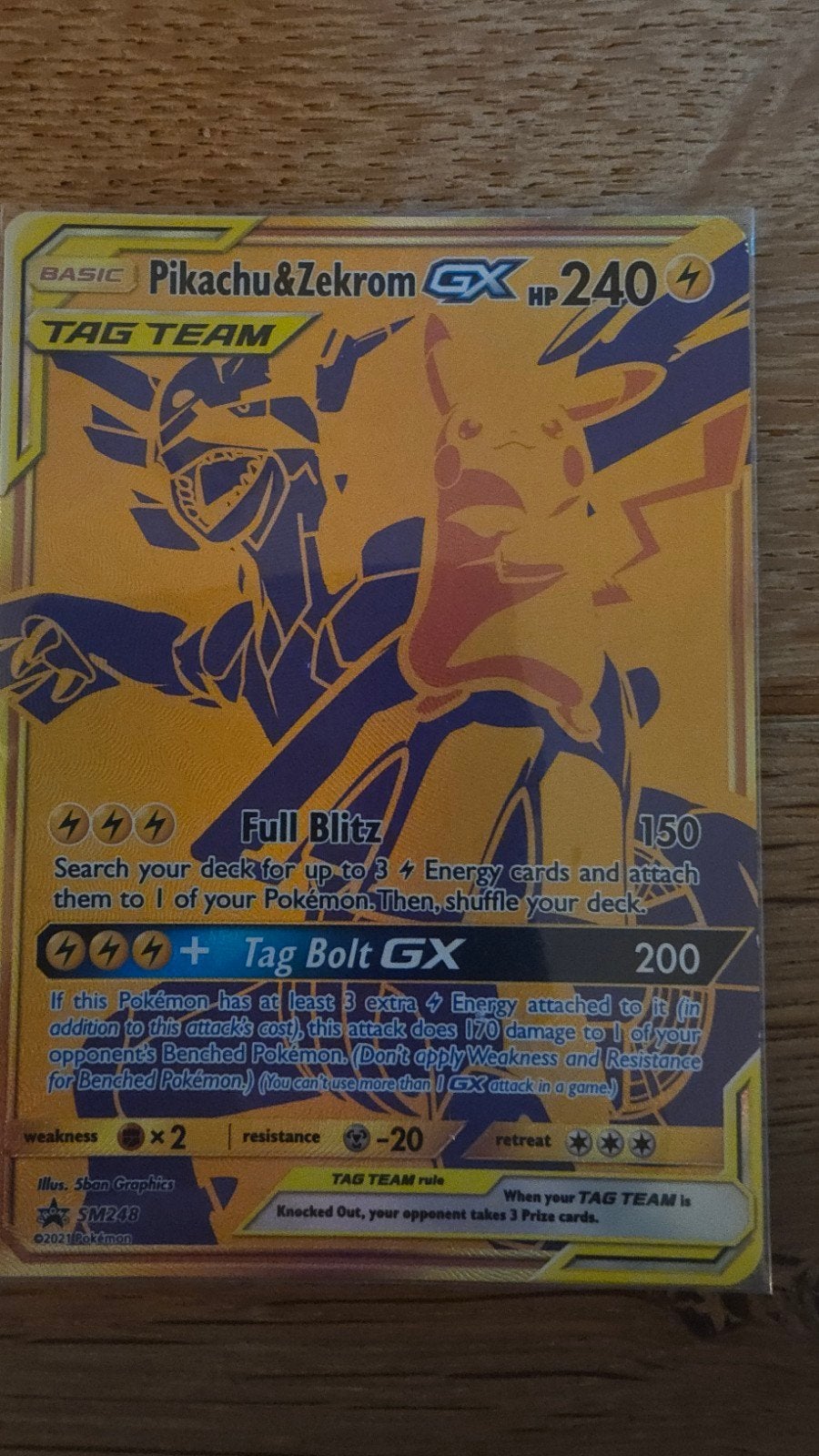 Pikachu & Zekrom GX Pokémon Kaart - Full Art Tag Team, Ophalen, Nieuw, Losse kaart, Foil