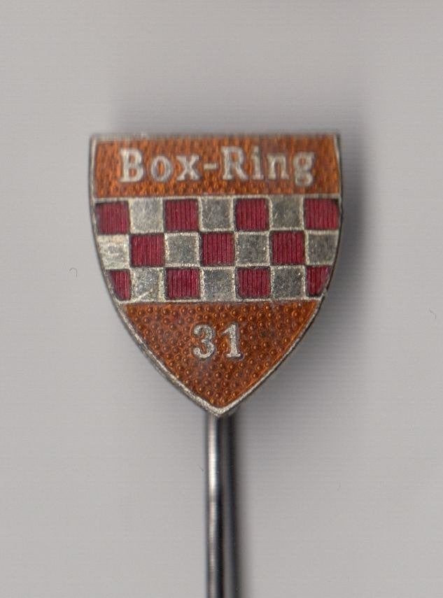 Box Ring Boksen Boxing emaille speldje, Verzamelen, Gebruikt, Niet vindbaar, Niet vindbaar, Speldje of Pin
