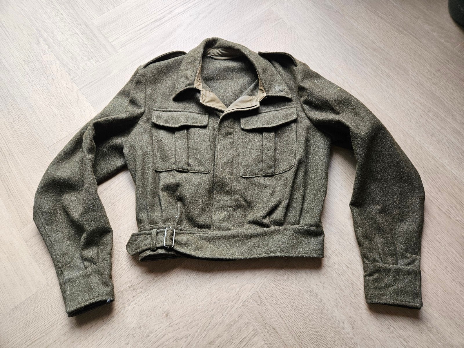 Oud Nederlands battledress jasje maat 53, Ophalen of Verzenden, Landmacht, Nederland, Kleding of Schoenen