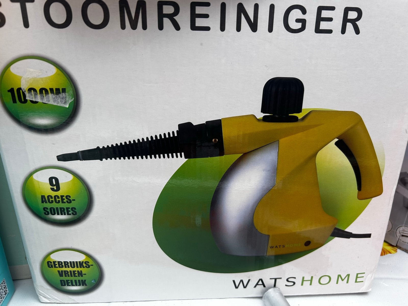 WATSHOME Stoomreiniger 1000W met 9 accessoires, Ophalen, Zo goed als nieuw
