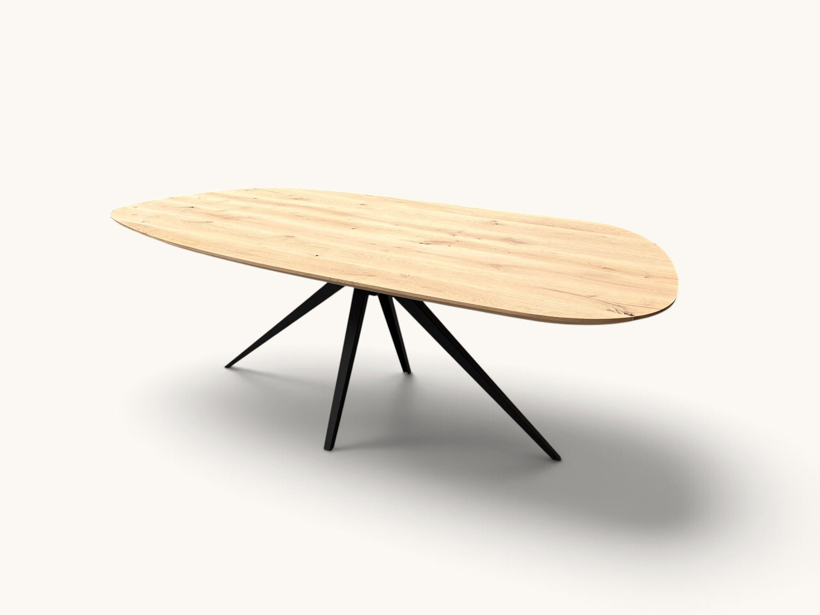 Organsiche eettafel | stalen onderstel | kies zelf je blad, Huis en Inrichting, Japandi, 100 tot 150 cm, Ophalen of Verzenden