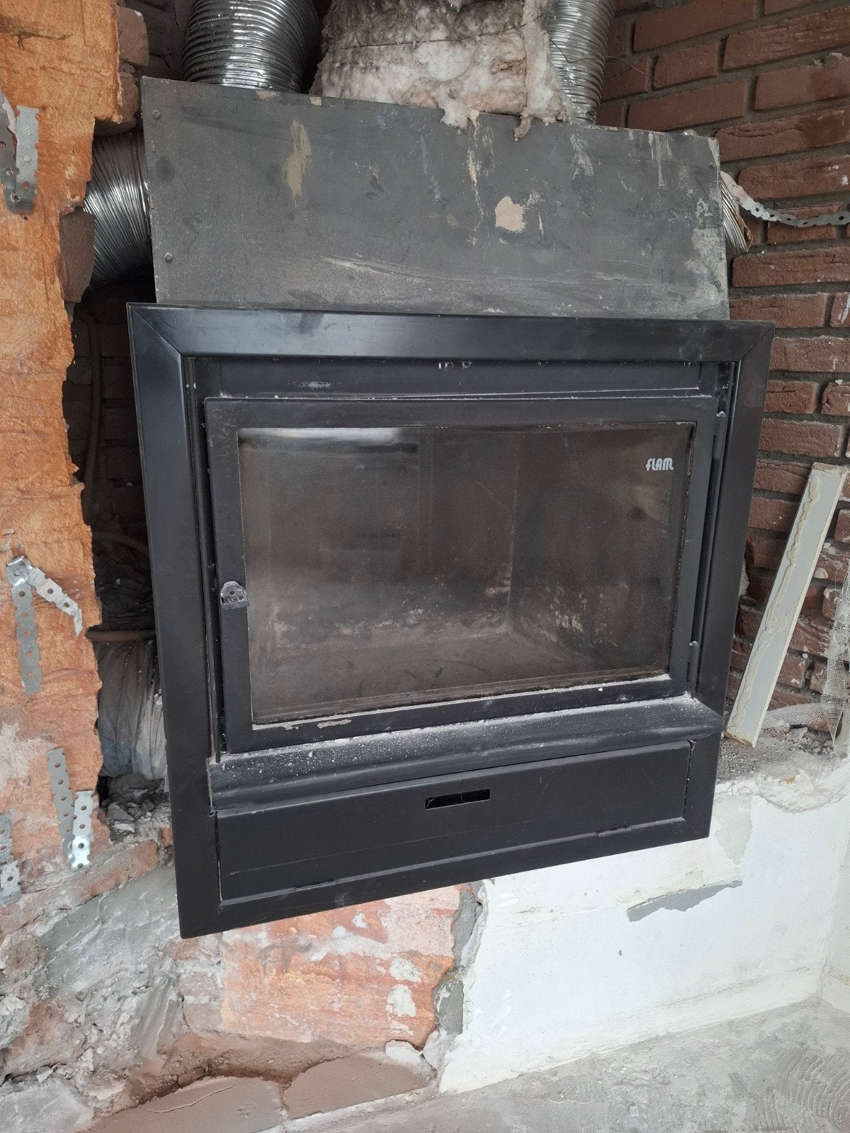 Flam inbouw houthaard (allesbrander), Ophalen, Gebruikt, Inbouwhaard, Houthaard