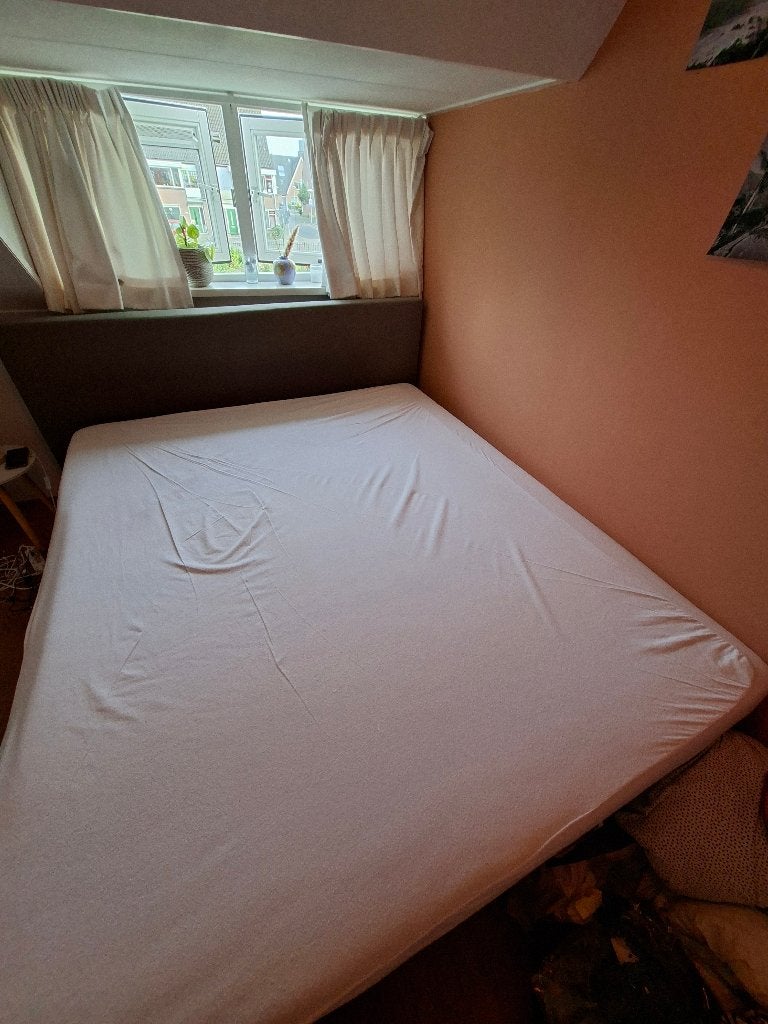 Boxspring 2.20 bij 1.80, Ophalen, Gebruikt, Tweepersoons, 180 cm