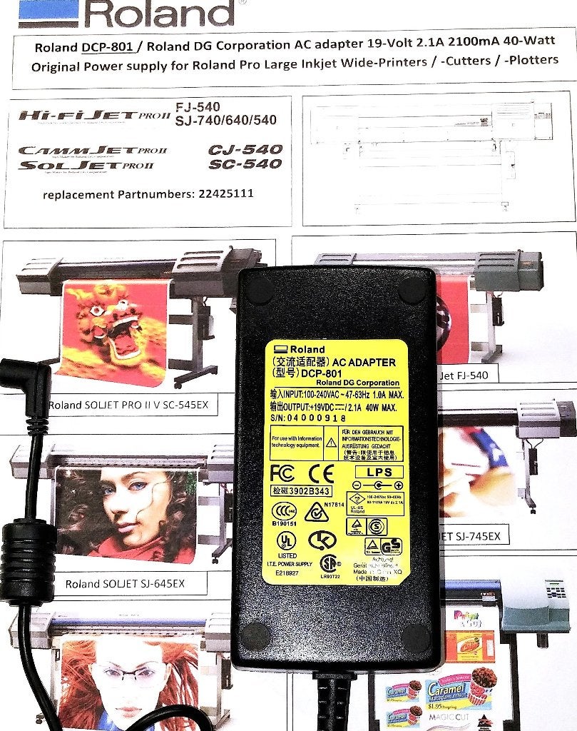 Roland DC-801 19V 2.1A 40W Adapter EGX-20 Engraver 3D Stika, Computers en Software, Ophalen of Verzenden, Zo goed als nieuw, Printerkabel