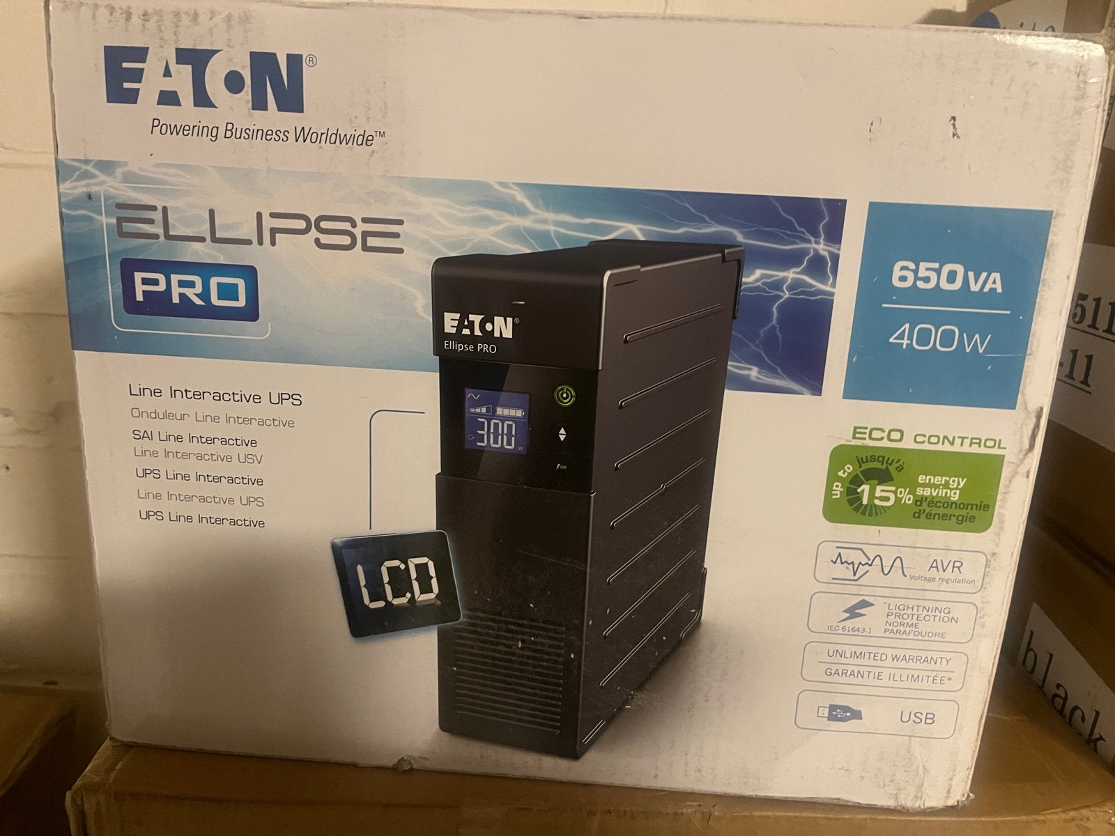 Eaton Ellipse PRO 650VA UPS - Noodstroomvoeding, Computers en Software, Noodvoedingen (UPS), Ophalen, Nieuw