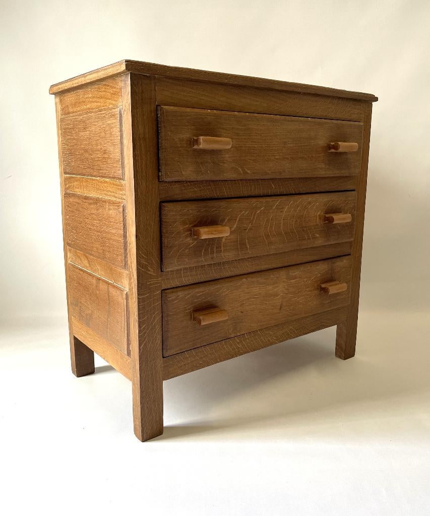 commodekast, ladekast eikenhout, vintage, Gebruikt, Eikenhout, 3 of 4 laden, Minder dan 100 cm