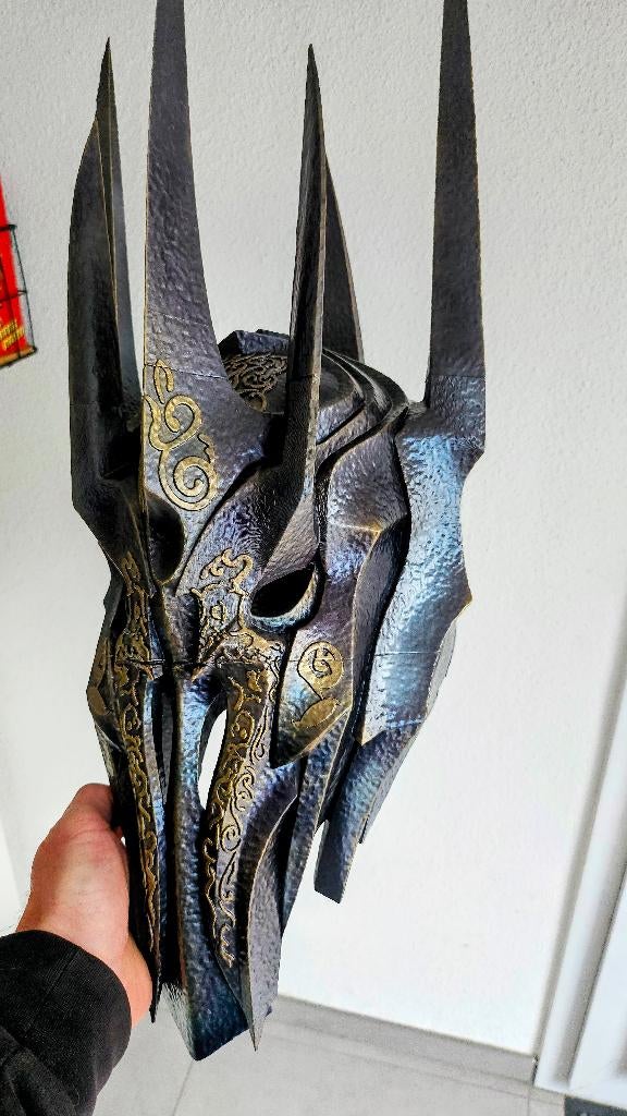 Helm van Sauron, draagbaar bijv cossplay, halloween carnaval, Ophalen of Verzenden, Nieuw, Film, Beeldje, Replica of Model