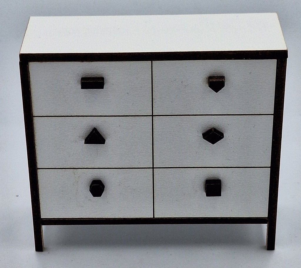 Een modern kastje met 6 lades voor het poppenhuis, Ophalen of Verzenden, Nieuw, Poppenhuis